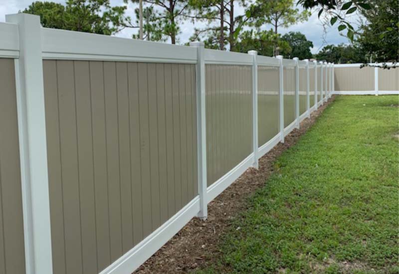 Fence after pressure washing