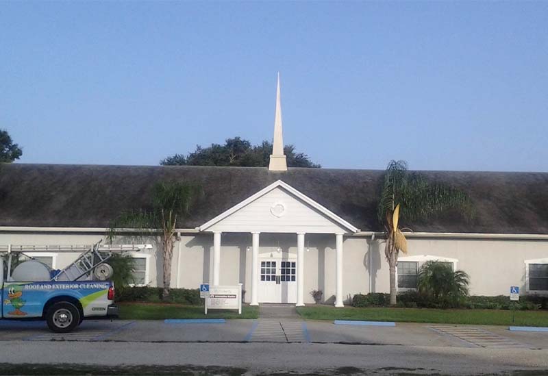 Orlando church roof before cleaning