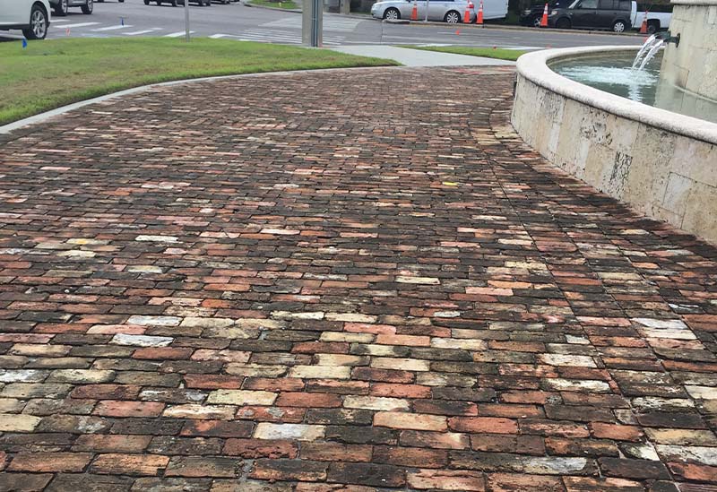 Orlando walkway before pressure cleaning