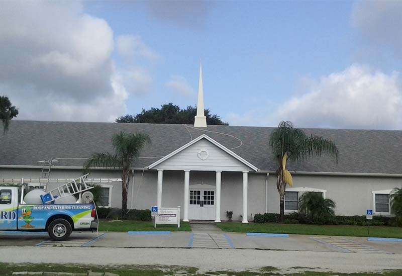 Orlando church roof after cleaning